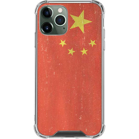 Chinese Flag Distressed iPhone 12 Pro Max Clear Case